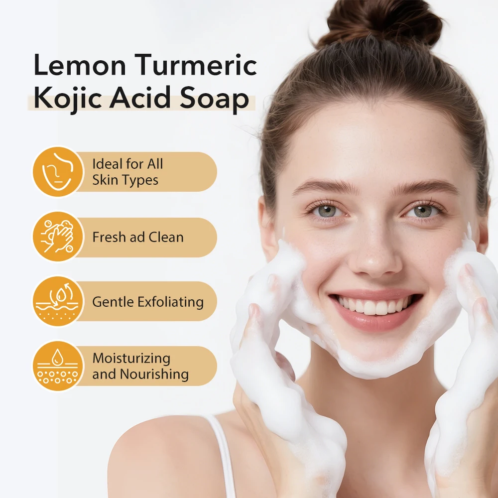 Natural Handmade Soap with Turmeric and Lemon for Glowing Skin