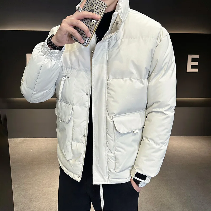 Winter Jackets Men Fashion Casual Jacket Thick Warm Cotton Coat Stand Collar Windbreaker Jacket Men's Parka Jackets Overcoat