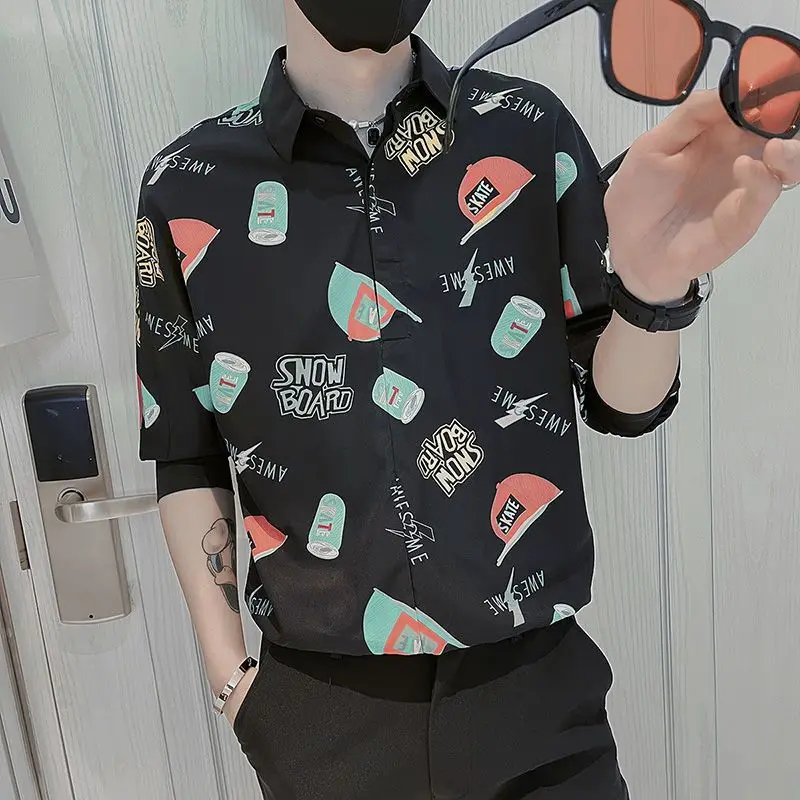 thumbnail image 1 of Camisetas y blusas con gráficos de hip hop para hombre, camisetas geométricas de media manga coloridas para hombre, ropa de marca barata y divertida con estampados de Hipster, 1 of 5