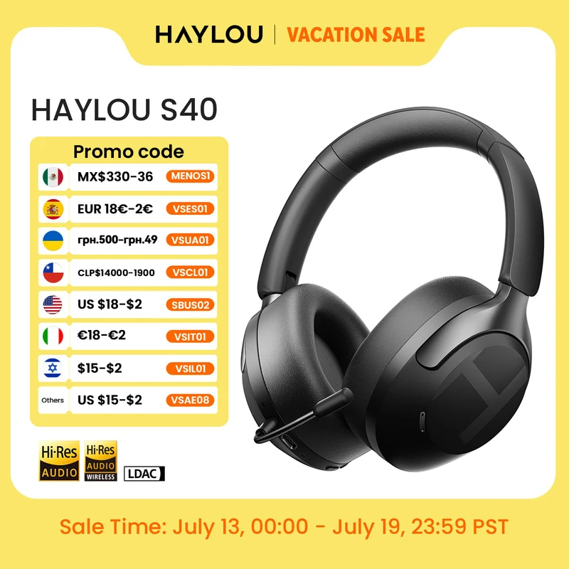 HAYLOU S40 ANC Wireless Headphone 50dB Noise Canceling