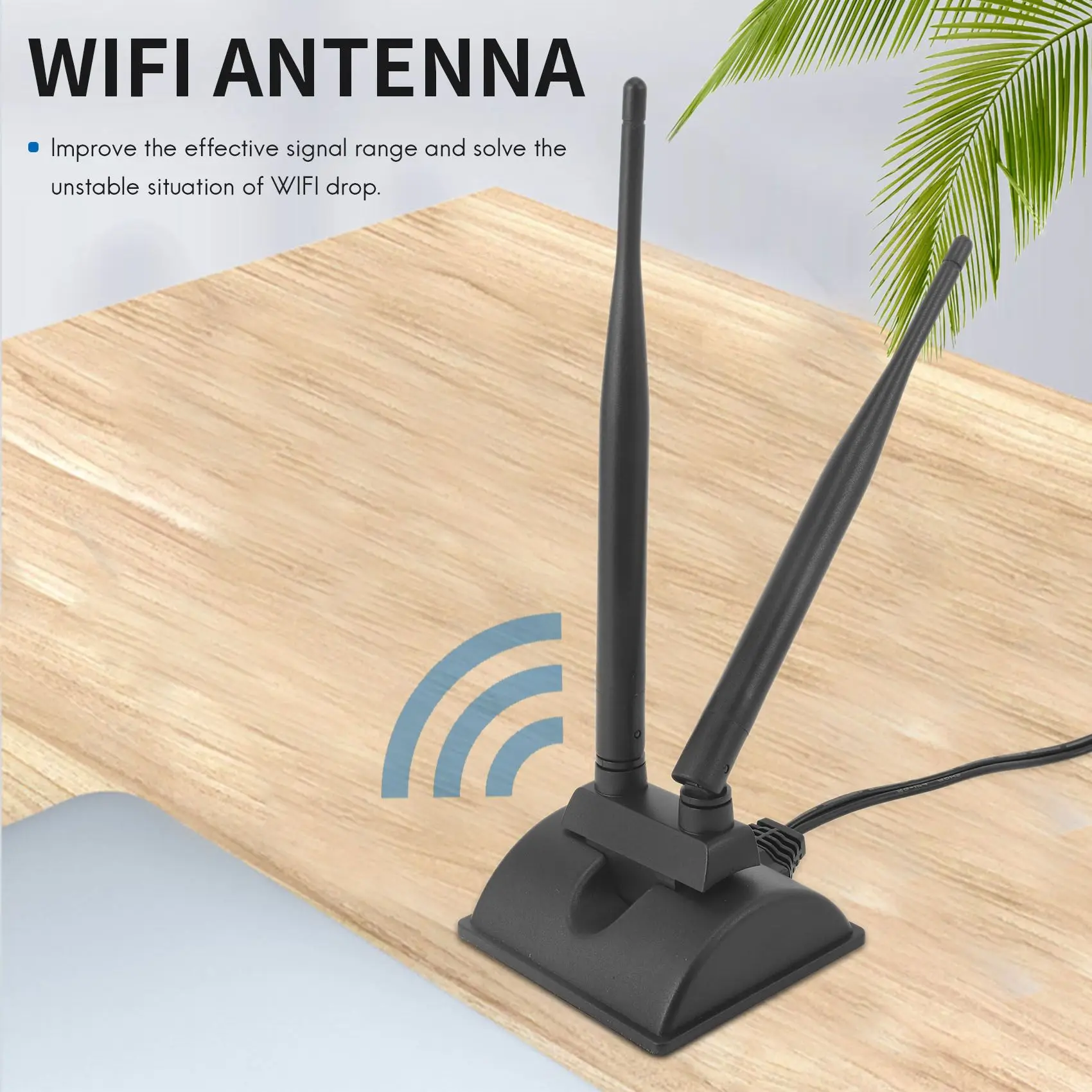강력 추천-2.4G/5G 듀얼 밴드 안테나(6.5피트 연장 케이블 포함) 6DB 자기 베이스 무선 네트워크 카드 WIFI SMA 안테나