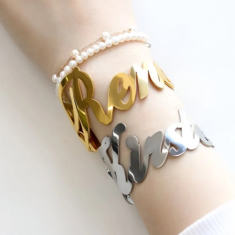 

Индивидуальное название Браслета Открытый браслет женский персонализированный браслет индивидуальный браслет подарок для нее