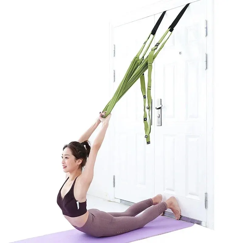 Adjustable Aerial Yoga Strap Elastic Stretch Door Hanging Yoga Belts Hammock Swing Fitness Handstand Rope Training Device Women yoga strap aerial yoga strap