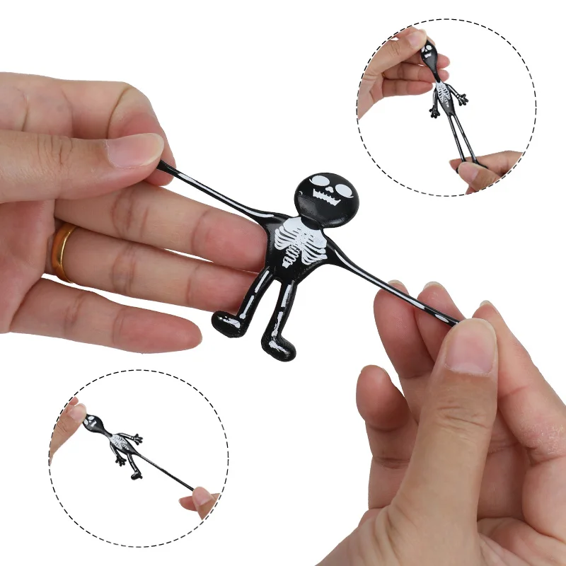 10/20/30pcs Halloween Stretchable Skull Skeleton Anti Stress Toy Kids Birthday Party Favors Halloween Trick or Treat Guests Gift