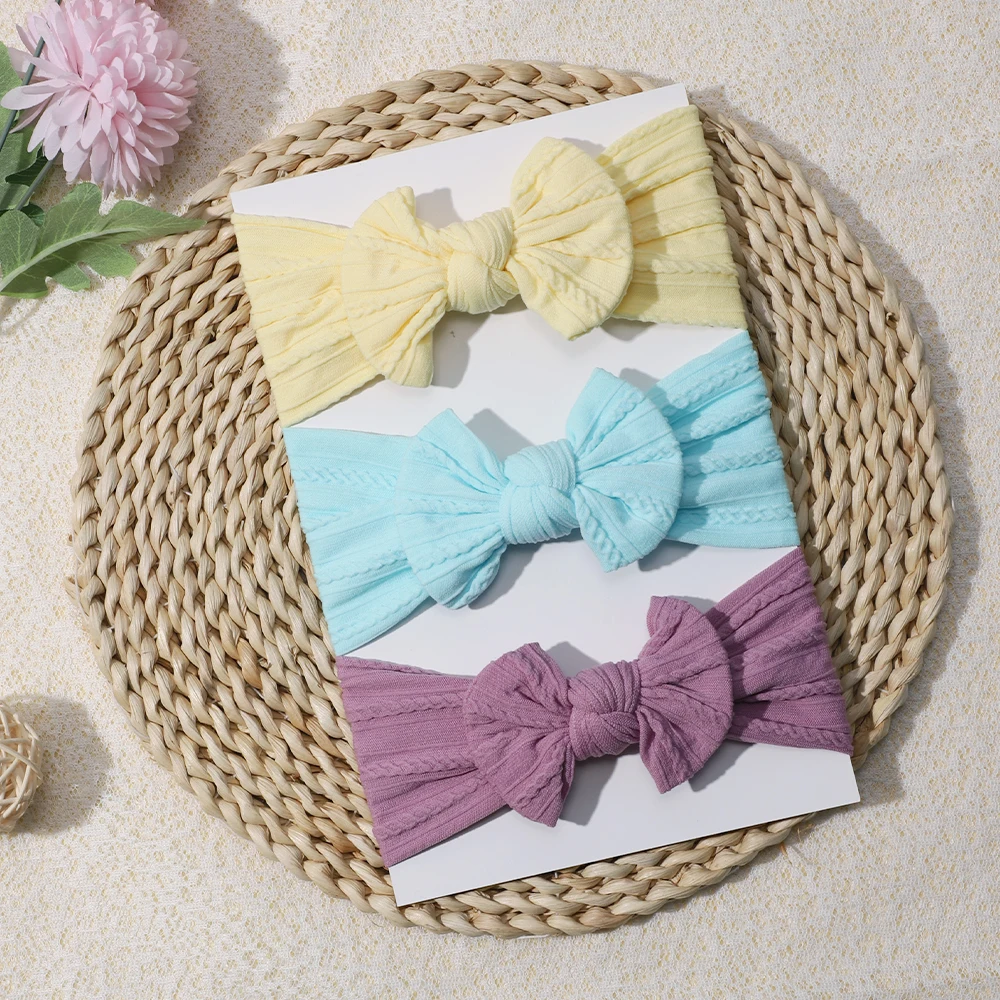 3Pcs/Set Cute Bowknot Baby Headband Turban Soft Elastic Baby Girls Hairband Newborn Hair Band Headwear Baby Hair Accessories 4