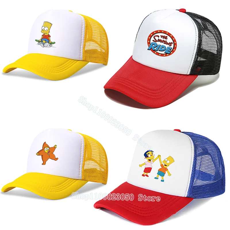The Simpsons Bambini Berretto Da Baseball Uomo Donna Amanti Cartoon Summer Sunhat Boy Hip Hop Cotton Dad Hat Outdoor Sport Shade Cap