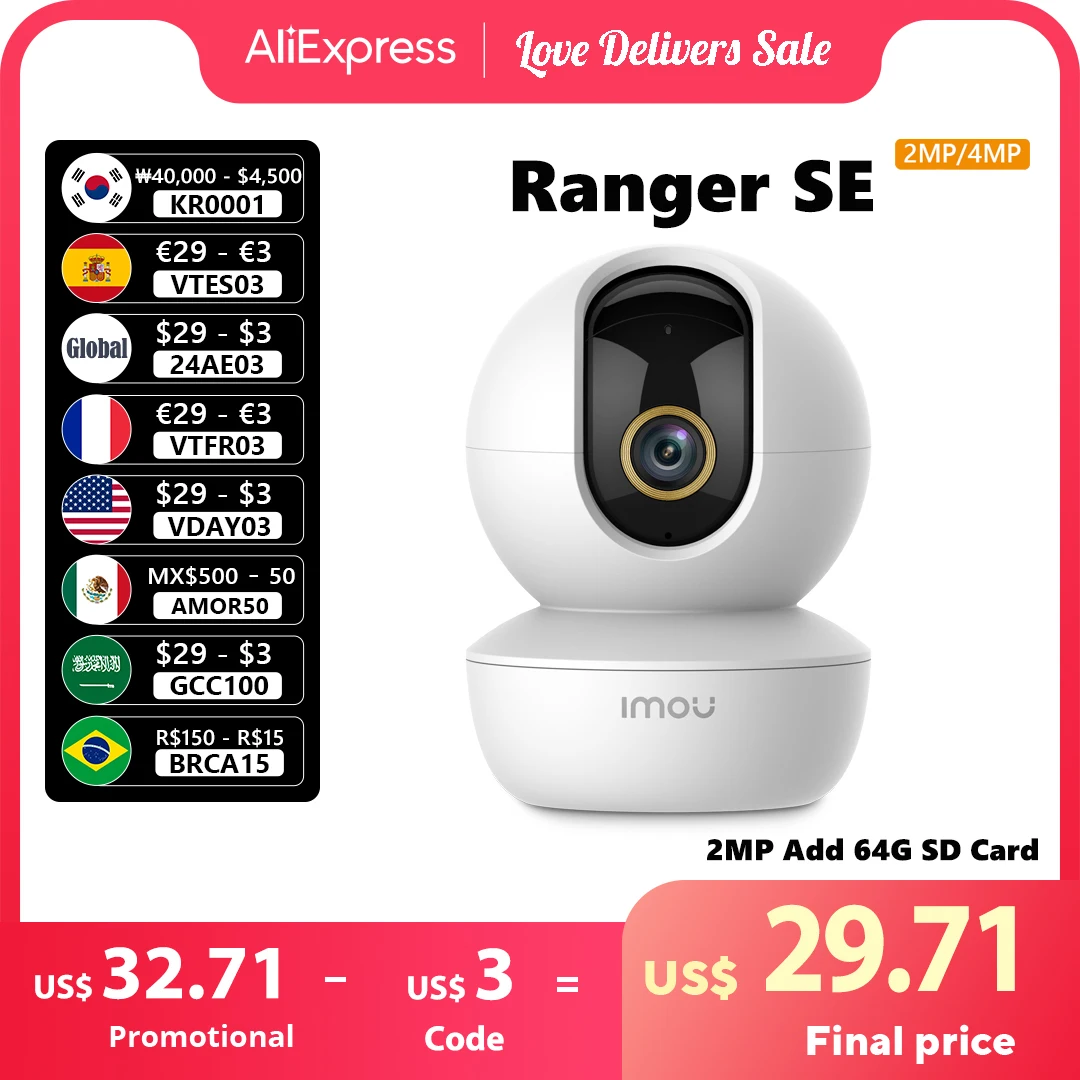 Dahua Imou Ranger Se 4Mp 4X Zoom Digitale Ai Rilevamento Umano Camera Sicurezza Del Bambino Sorveglianza Rete Senza Fili Ip Cctv Interno 4Mp Telecamer