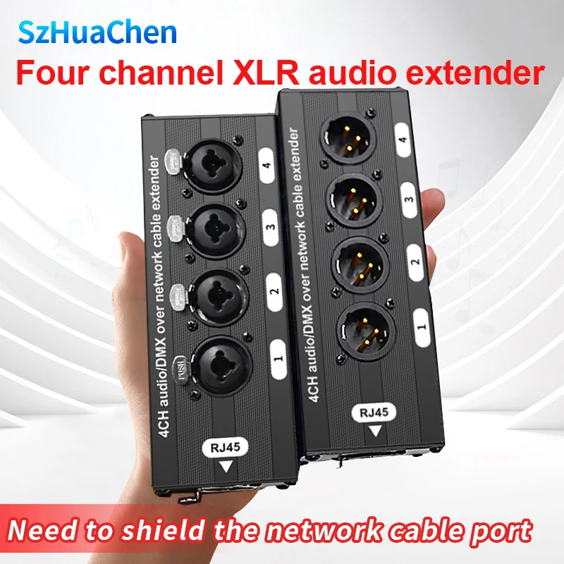 RJ45 to 4-Channel XLR Audio Cable Extender for Stage and Studio Lighting & Sound