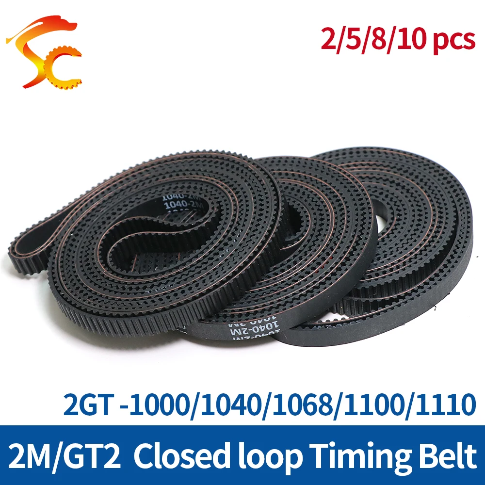 

ONEFIRE Good quality Rubber timing Belt GT2 Closed loop belt 1000/1040/1068/1100/1110 Width 6/9/10/15mm
