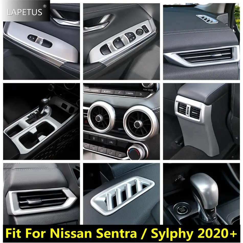

Water Cup Holder / Shift Head Gear / Air AC Outlet Vent Cover Trim For Nissan Sentra / Sylphy 2020 - 2023 Matte Car Accessories