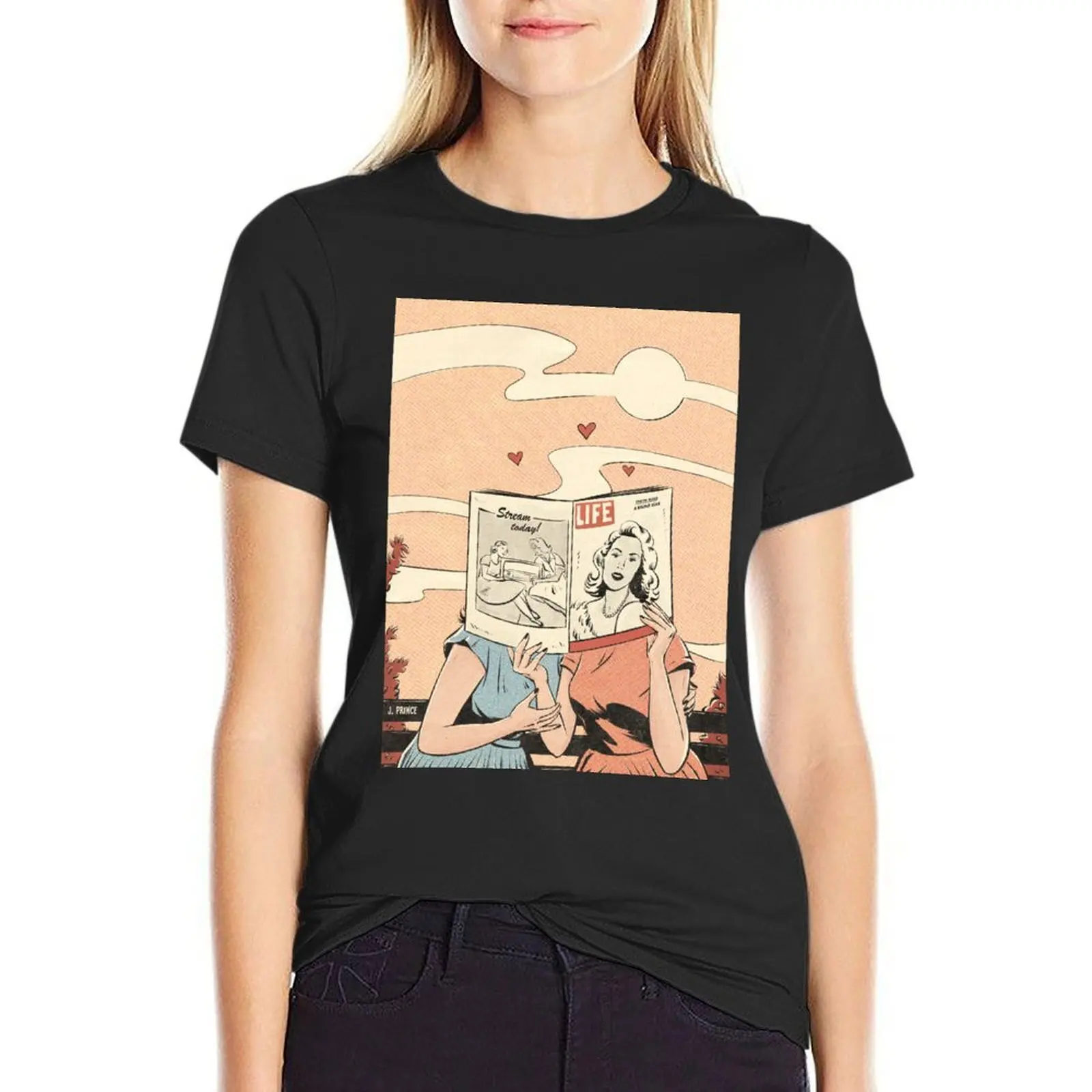 

magazine T-Shirt anime clothes Blouse oversized t shirts for Women