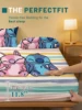 1 cartoon cute Stitch pattern digital printed frosted Fitted Sheet,bedroom printed bed cover,bedding(No pillowcase) 3