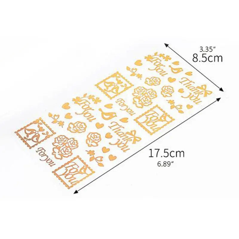 

Flower Series Wishes Stickers Epoxy Leaves Metal Stickers English Stickers for DIY Crafts Home Decor