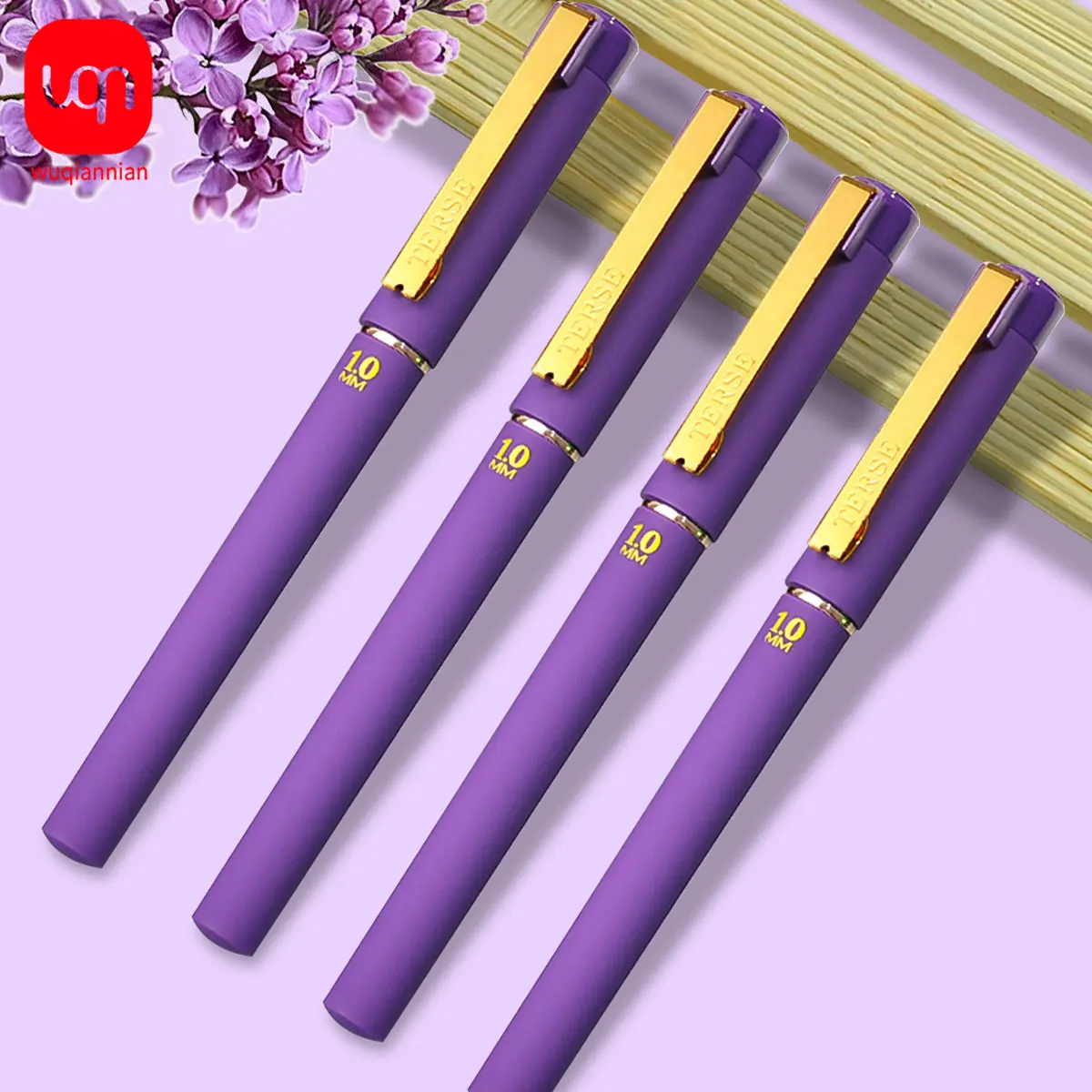 Purple Neutral Pen + Purple Ink Refill Large capacity 1.0mm School and office hard pen calligraphy pen Back to school season 2