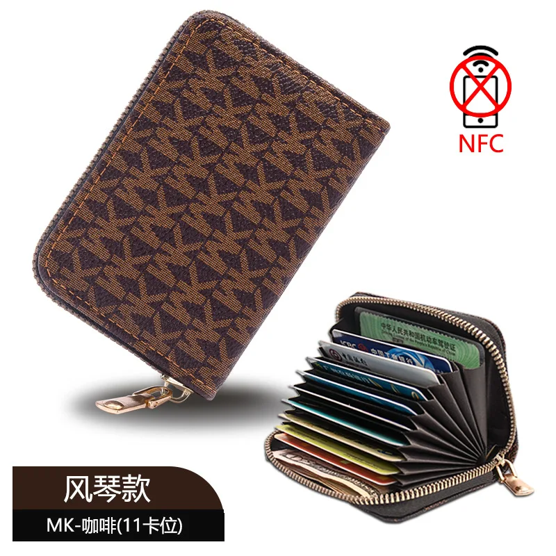 11 Detents Cards Holders Men's Wallet Women'sCredit Card Holder RFID Blocking Zipper Money Pouch Card Protect Case Pocket Purse