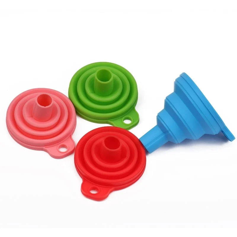 Silicone Funnel Portable Folding Collapsible Used To Transfer Liquid Powder Household Cooking Accessories