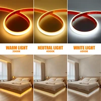 220V Dimmable COB LED Neon Strip Light 288Leds/M IP67 With Switch/Dimmer EU Plug Flexible Adhesive Tape for Home Garden Lighting 2