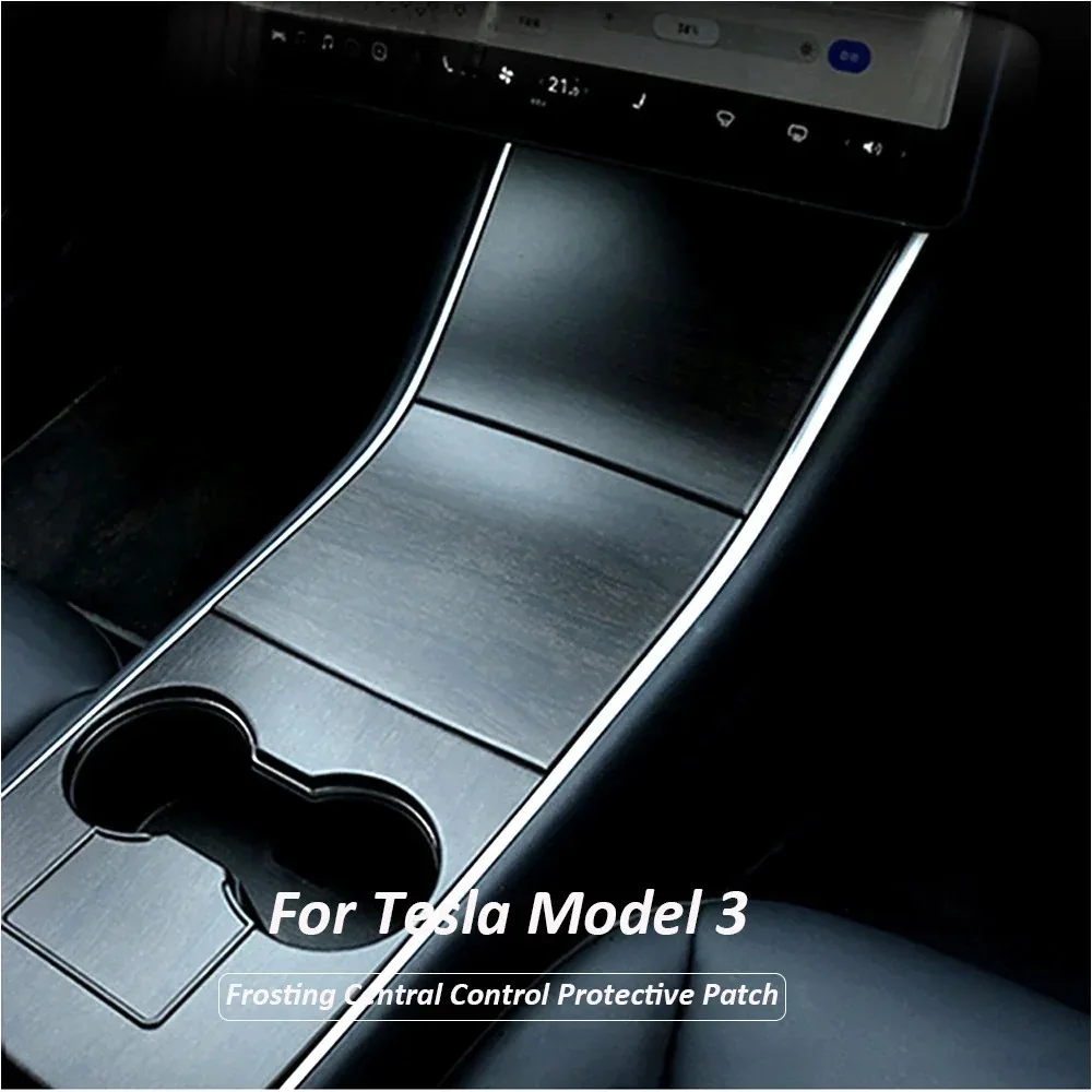 Auto Center Konsole Aufkleber Wrap Abdeckung Innen Dekoration Wrap Zentrale Bedienfeld Schutz Patch Für Tesla Model3 2017-2022