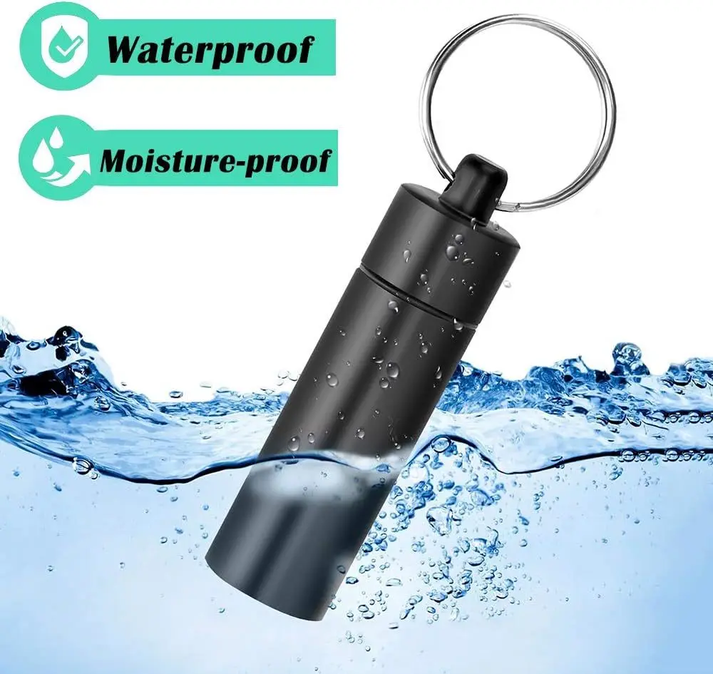 Aluminum Alloy Stash Jar with Keychain Waterproof Portable Herb Tobacco Storage Container Smoking Accessories
