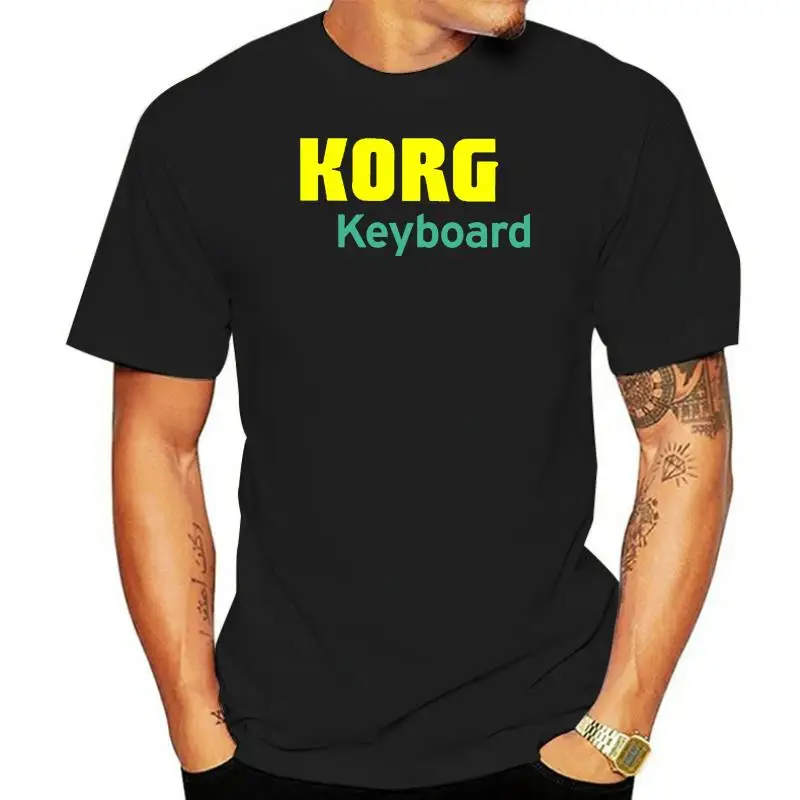 

Fashion New Arrival Slim Fit Short Sleeved Korg Keyboards Black T-shirt Men's Tops