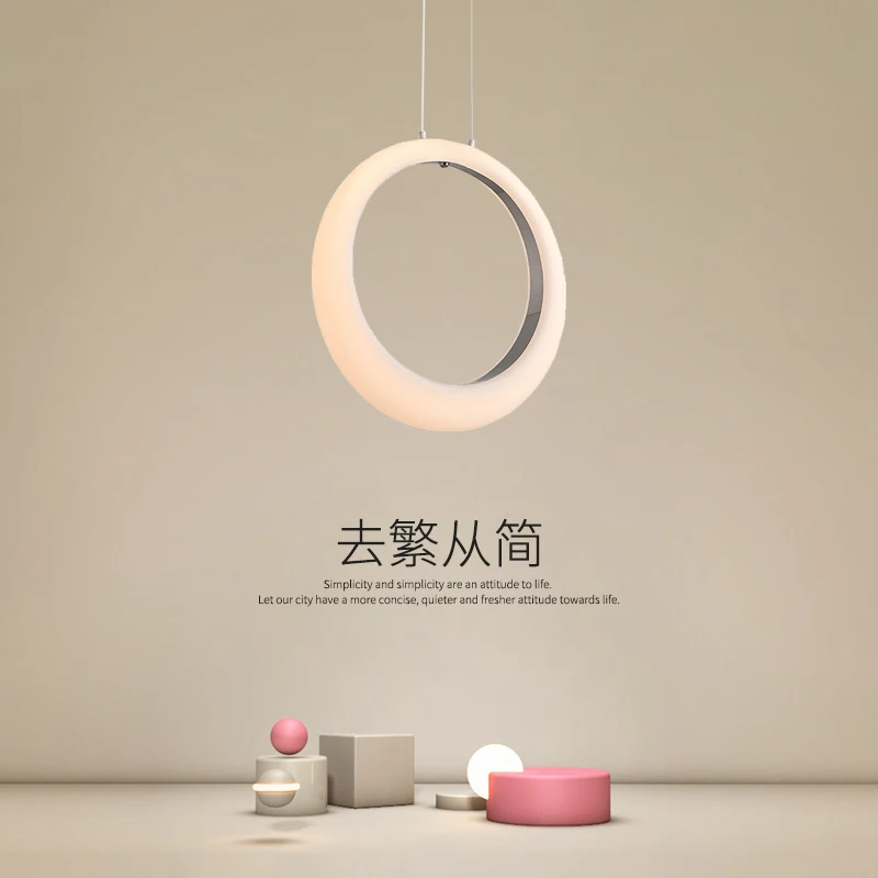 

Restaurant chandelier Nordic designer simple art bar living room bedroom fish line chandelier