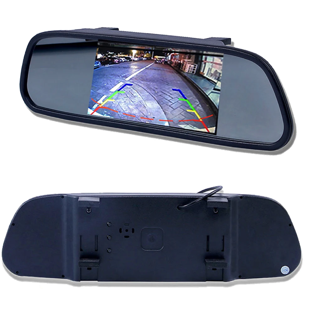 TFT LCD 차량 모니터 미러 후진 주차 모니터, 비디오 입력 2 개, 후방 카메라 옵션, HD800 * 480 스크린, 5 인치