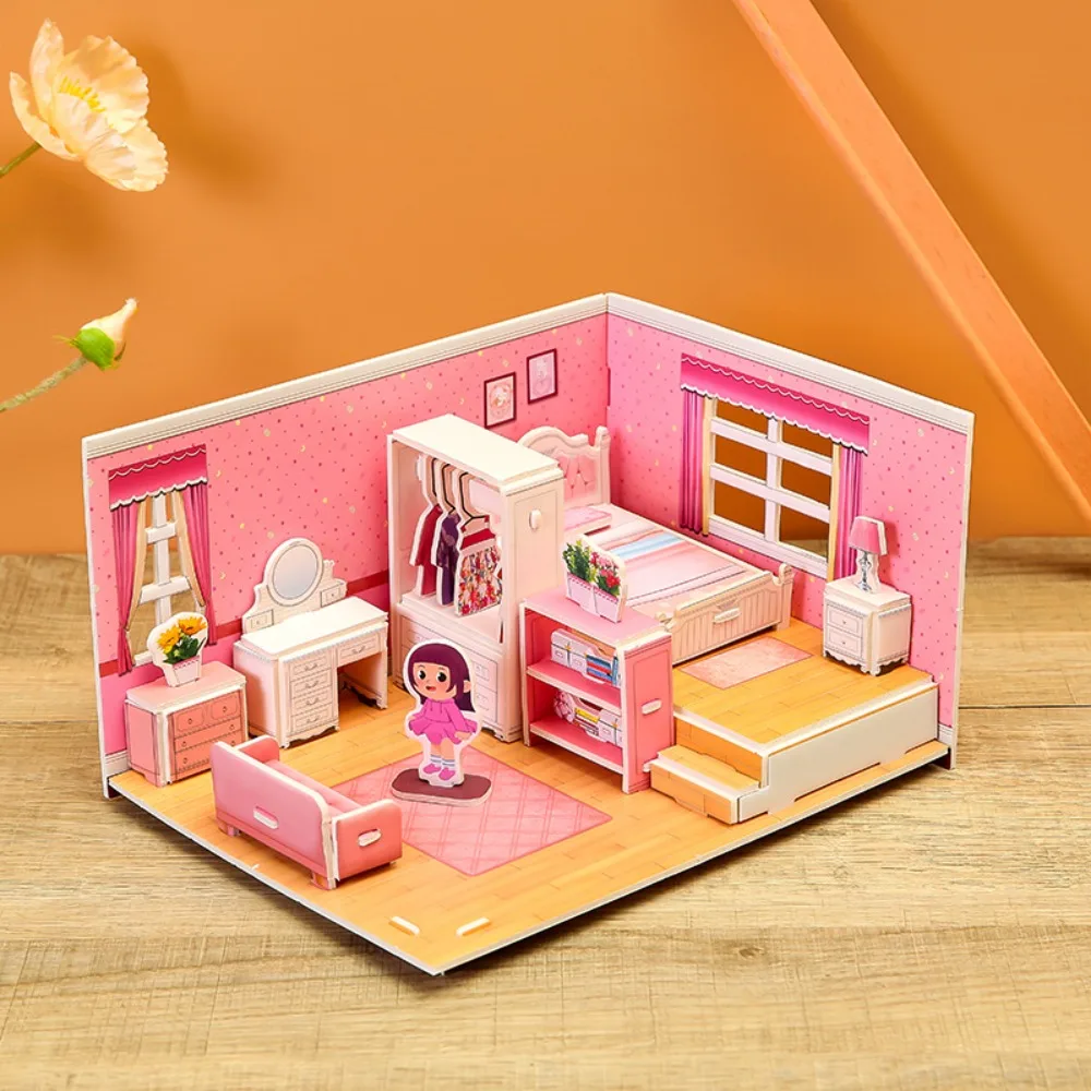 Creative Paper 3D Paper Puzzle Room DIY Bathroom Boys Girls Toys Assemble Gift Kitchen Boys