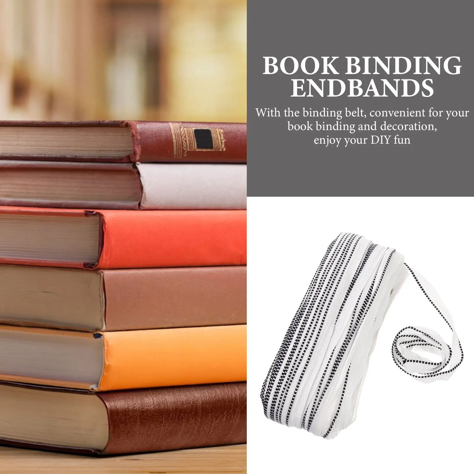 1 롤 북 헤드밴드 하드커버 책 장 바인딩 벨트 DIY 앨범 제작 제본 재료 용품
