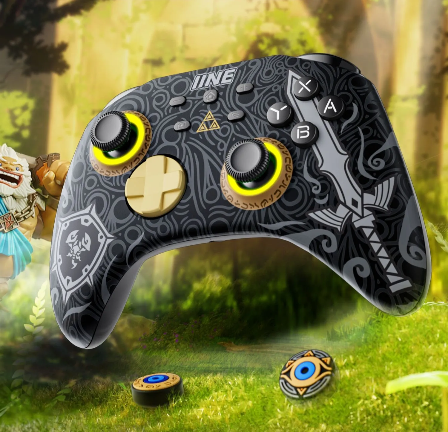 Iine Ares Pro Bluetooth Wireless Gamepad L760 Zelda Black Rgb Light Vibration Controller Maniglia Per Switch Oled Joypad