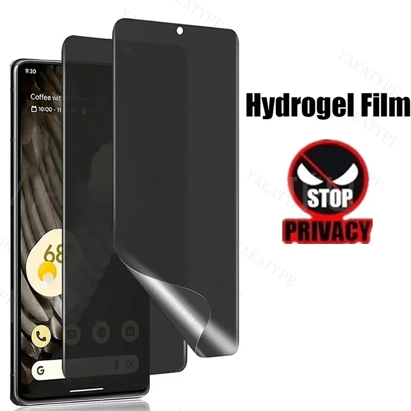 3-Pack Privacy Hydrogel Screen Protector Film - Anti-Fingerprint Unlocking