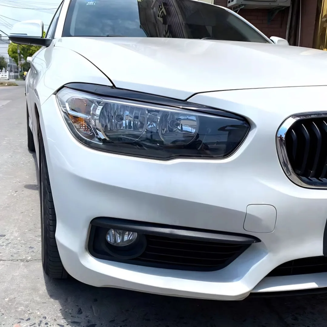 BMW 1 시리즈 F20 F21 116d 118i 120i 120d M135i 2015-2019 차량용 프론트 헤드라이트 아이브로우 아이리드 글로시 블랙 트림 스타일링 개조