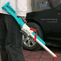 Double Barrel Toy Shotgun-Blue Projectile Soft Shell Gun Manual Launcher Toy Gun (US Stock) 2