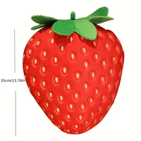 Cuddly Strawberry Plush Pillow Soft Toy Simulation Fruit Toy Stuffed Fruit Plushies Snuggly Pillow Birthday Gift for Kid & Adult 2