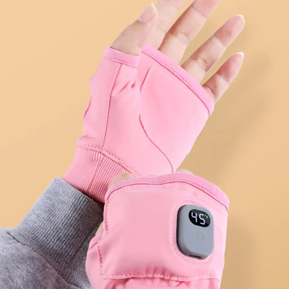 

Rechargeable Heating Gloves Winter Warm USB Electric Heated Gloves Fingerless Hand Warmer Thermal For Sports Skiing Gloves