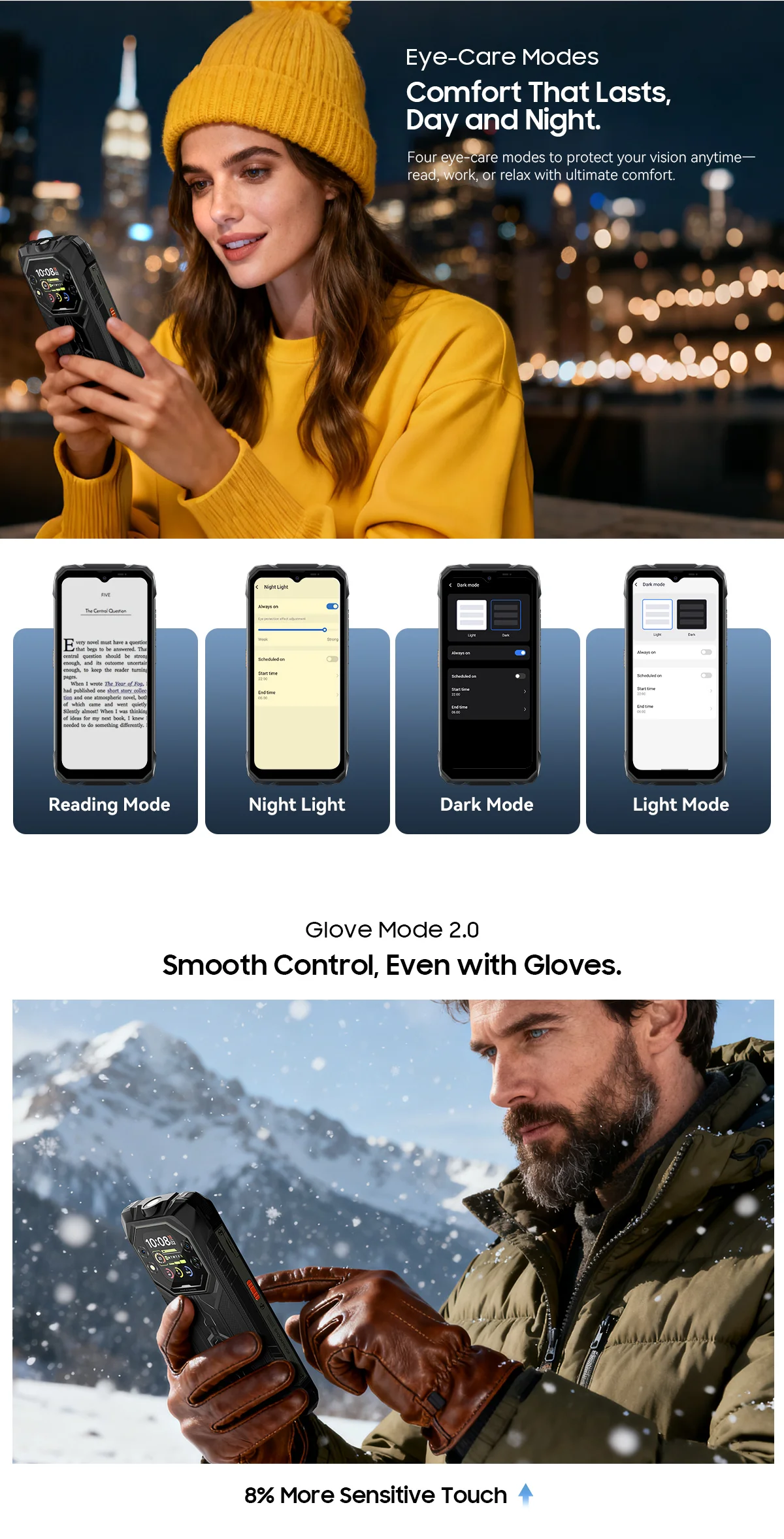 Blackview ROCK 1 AI Rugged Phone 2.01-inch Rear Screen 8GB+256GB 15000mAh Battery 33W Charging Helio G81 4G Android 16