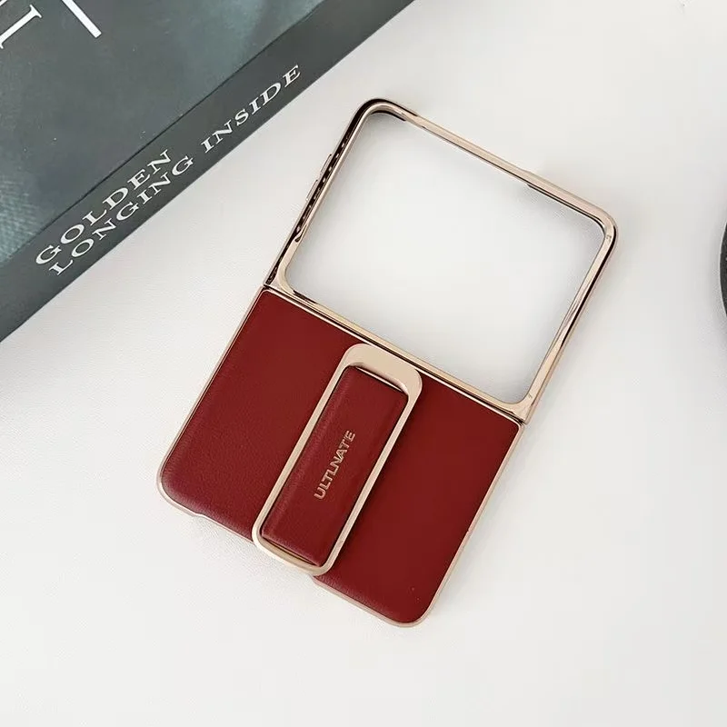 Luxurious Genuine Leather Case with Wrist Strap & Rotating Bracket