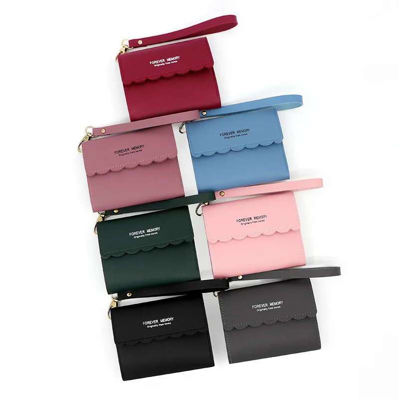 New Women's Wallet, Simple  Version Girls' Short Wallet, Women PU Triple-fold  Clutch Card Bag, Coin Purse