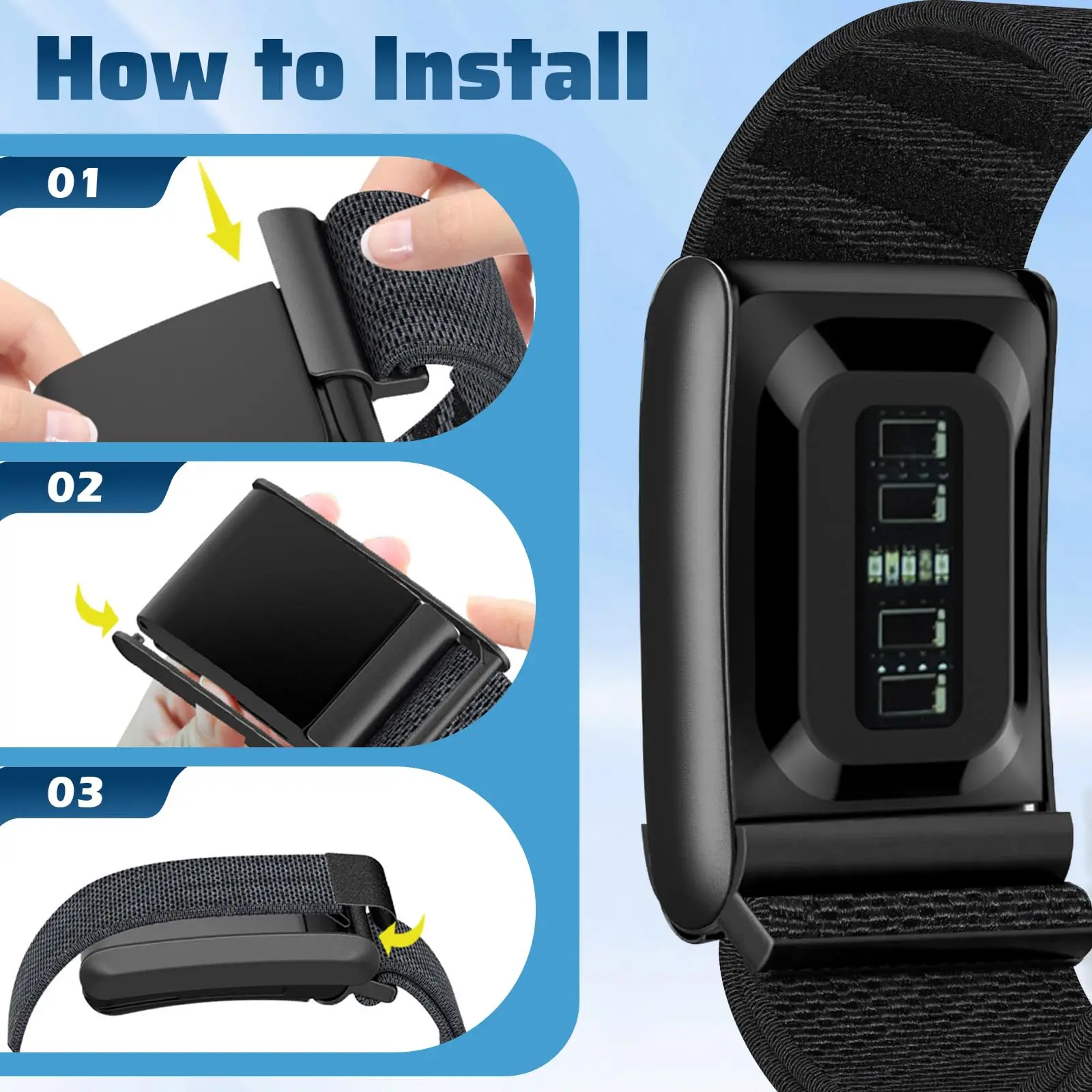 Nylon Bicep and Ankle Fitness Sport Strap for Health and Activity Tracking