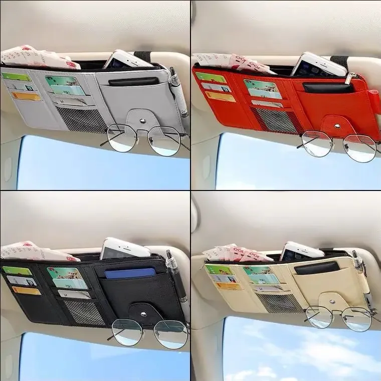 Auto Sonnenblende Organizer Multi-Pocket Tasche Auto Sonnenblende Organizer Reißverschluss Typ Kartenhalter Lagerung Auto Innen Zubehör – Detail 8