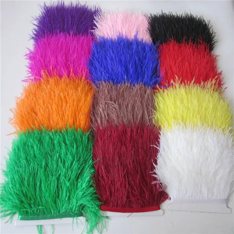 Description Picture 2 of item10 Yards 8-10CM Ostrich Feather Trim Fringe for DIY Dress Sewing Crafts Costumes Decoration Feathers Trims