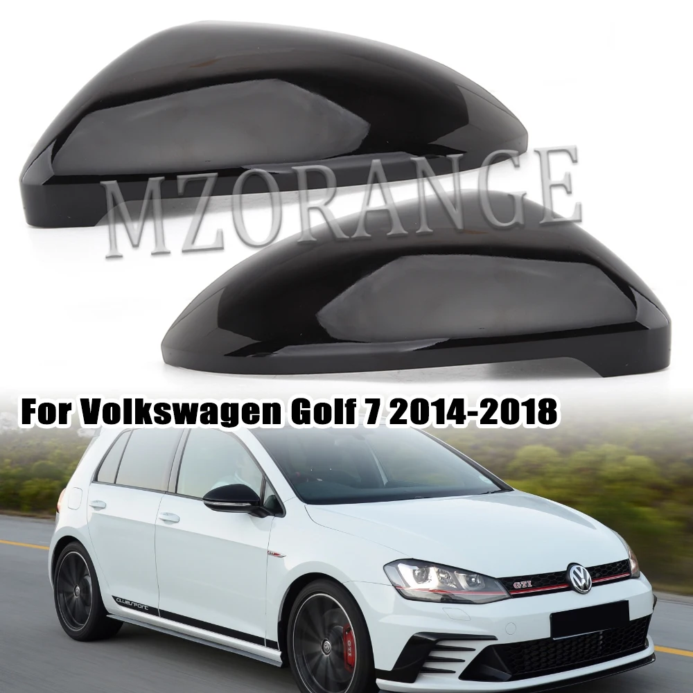 thumbnail image 1 of Tapas de cubierta de espejo retrovisor lateral para VW Golf 7 MK7 7.5 GTI para Touran 2013-2020, carcasa de espejo negra brillante, accesorios para automóvil, 1 of 4