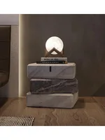 Итальянская минималистичная тумбочка, прикроватная тумбочка из соснового дерева в шахматном порядке, экологически чистая и легкая чистка, современный роскошный шкаф для хранения вещей — изображение 3