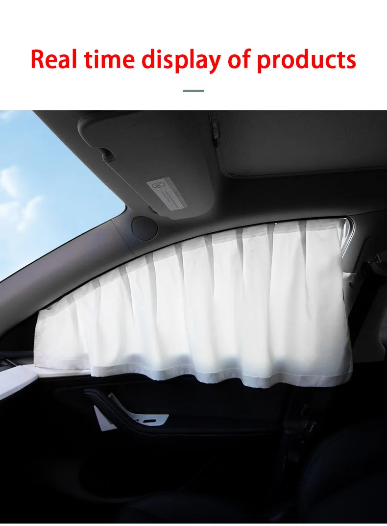 For Tesla Model Y 2020-2025 ice crystals Side Window Privacy Trim Sunshade Car F