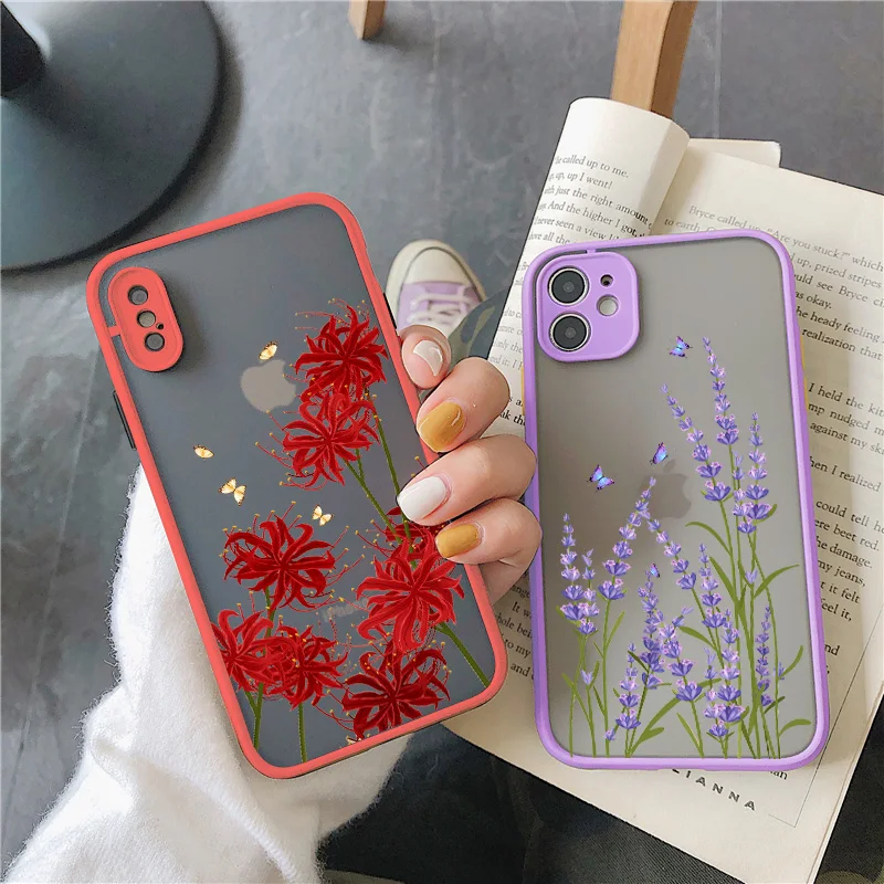 Elegant Lavender Higan Flower Phone Case - Shockproof Shell Cover