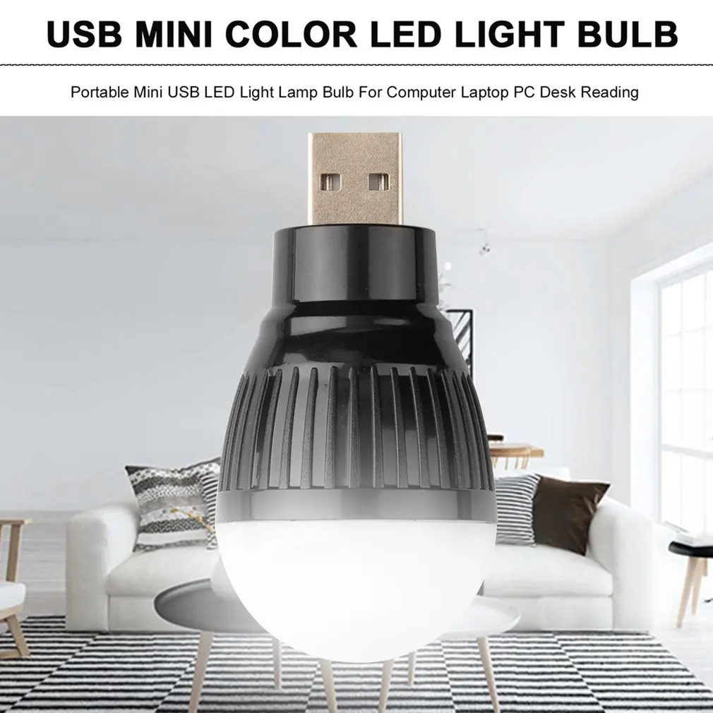 Lampadina USB portatile multifunzione Mini LED piccola lampadina 5V 3w luce di emergenza per esterni lampada di evidenziazione a risparmio energetico