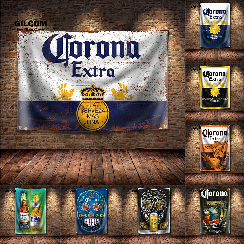 Beer Brand Retro Banner Flag Poster Wall Art Decoration Ad Vintage Sign Bottle Extra Mexico Man Cave Garage Pub Club Bar