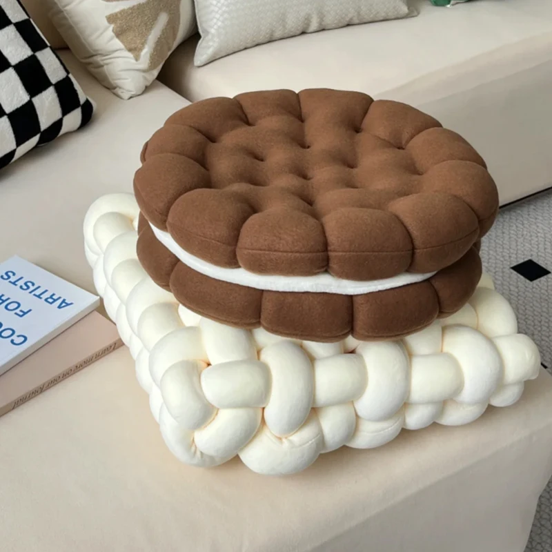 

Emulational Sandwich Biscuit Cookie Pillow Cushion Chair Ground Tatami Pad Office Sedentary Plus Thick Mat for Office Nap