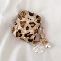 Pearl Earphone Cases For Airpods Pro 2 Leopard Pendant Headphone Protective Cover For Apple Airpod 3 Pro 2 1 3rd Generation Case 2