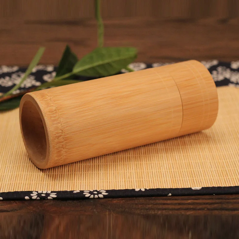 Pure Bamboo Straight Cylinder Tea Caddy Portable Tea Caddy Storage Box for Home and Travel tea canister airtight container