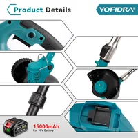 YOFIDRA tondeuse à gazon électrique portable longueur réglable coupe sans fil jardin coupe gazon tondeuse pour Makita 18V batterie broche 3